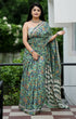 Green Pure Soft Cotton Bagru Block Print Saree Cotton saree Anant Tex Exports Pvt.Ltd..