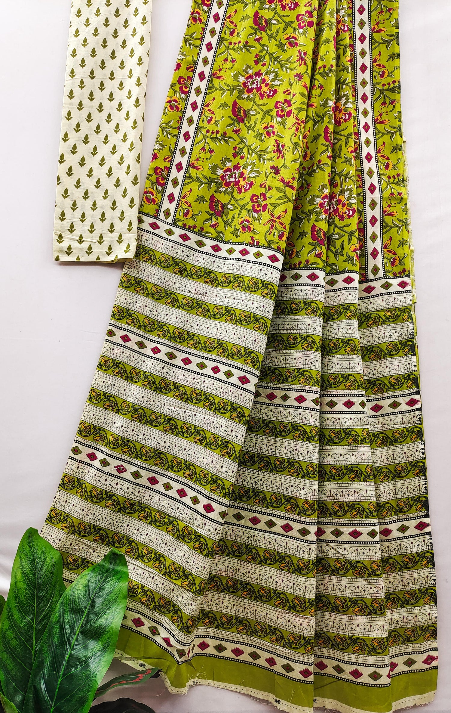 Yellow Pure Soft Cotton Bagru Block Print Saree Cotton saree Anant Tex Exports Pvt.Ltd..