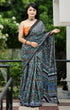 Grey Pure Soft Cotton Bagru Block Print Saree Cotton saree Anant Tex Exports Pvt.Ltd..