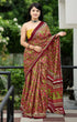 Maroon Pure Soft Cotton Bagru Block Print Saree Cotton saree Anant Tex Exports Pvt.Ltd..