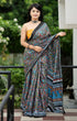 Grey Pure Soft Cotton Bagru Block Print Saree Cotton saree Anant Tex Exports Pvt.Ltd..