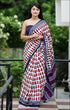 Red Pure Soft Cotton Bagru Block Print Saree Cotton saree Anant Tex Exports Pvt.Ltd..