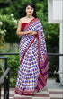 Blue Pure Soft Cotton Bagru Block Print Saree Cotton saree Anant Tex Exports Pvt.Ltd..