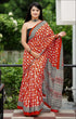 Rust Red Pure Soft Cotton Bagru Block Print Saree Cotton saree Anant Tex Exports Pvt.Ltd..
