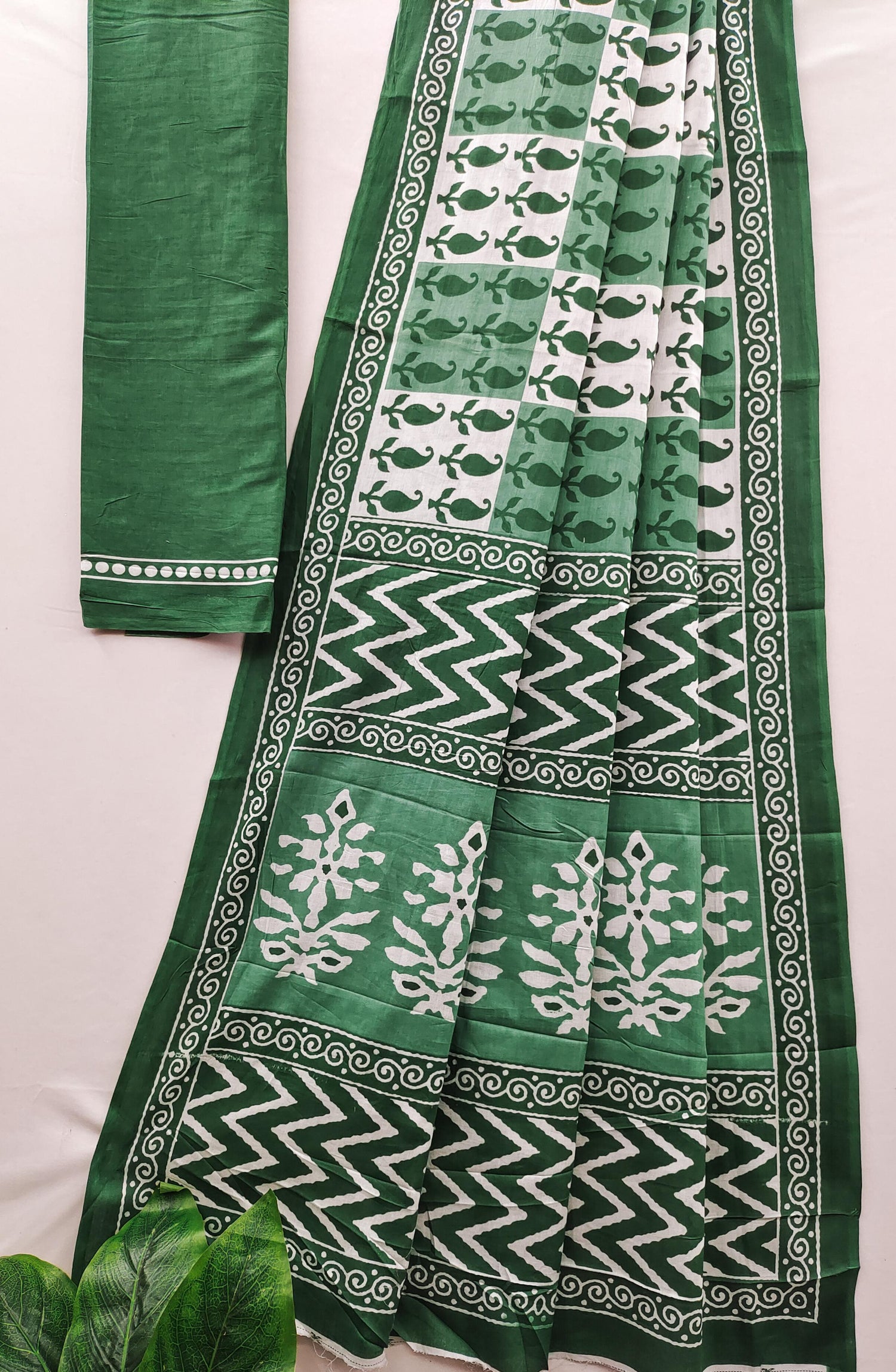 Mint Pure Soft Cotton Bagru Block Print Saree Cotton saree Anant Tex Exports Pvt.Ltd..
