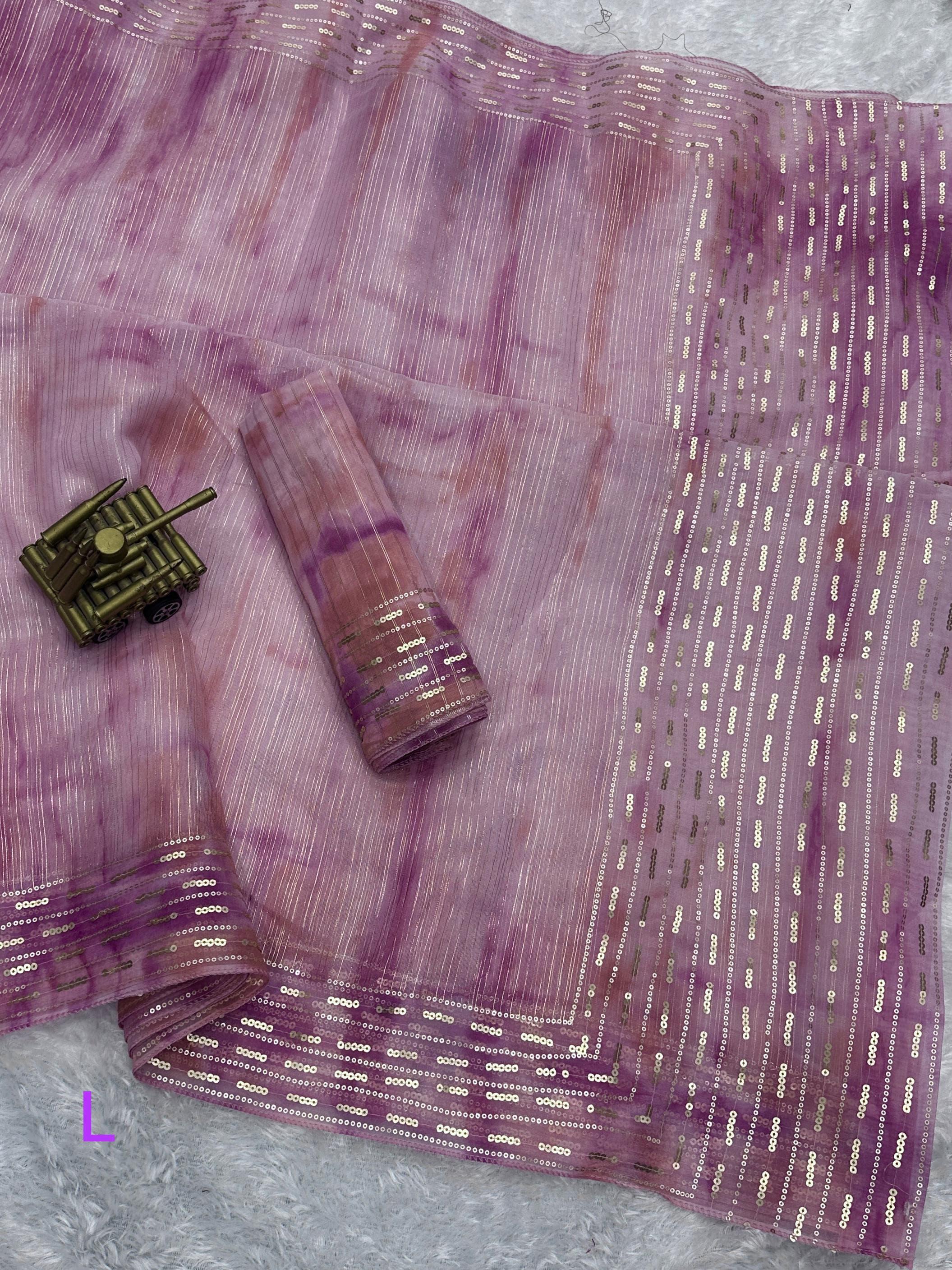 Pink Pure Soft Organza Saree Organza Saree Anant Tex Exports Pvt.Ltd..