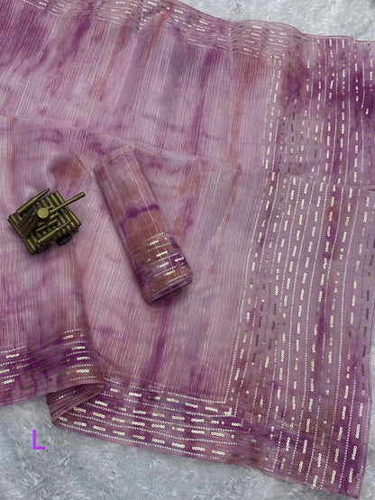 Pink Pure Soft Organza Saree Organza Saree Anant Tex Exports Pvt.Ltd..