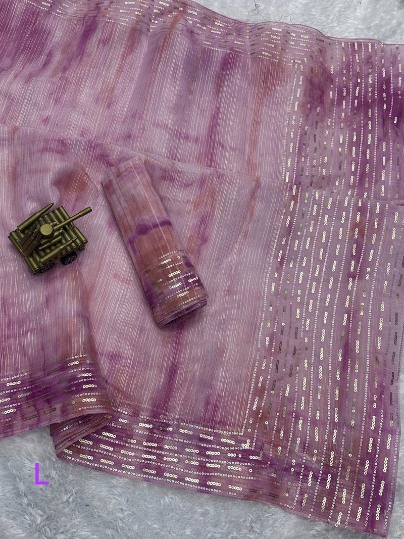 Pink Pure Soft Organza Saree