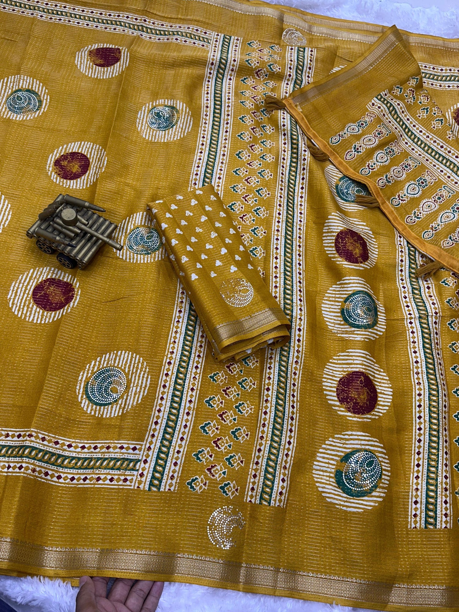Yellow Pure Soft Cotton Zari Saree Cotton saree Anant Tex Exports Pvt.Ltd..