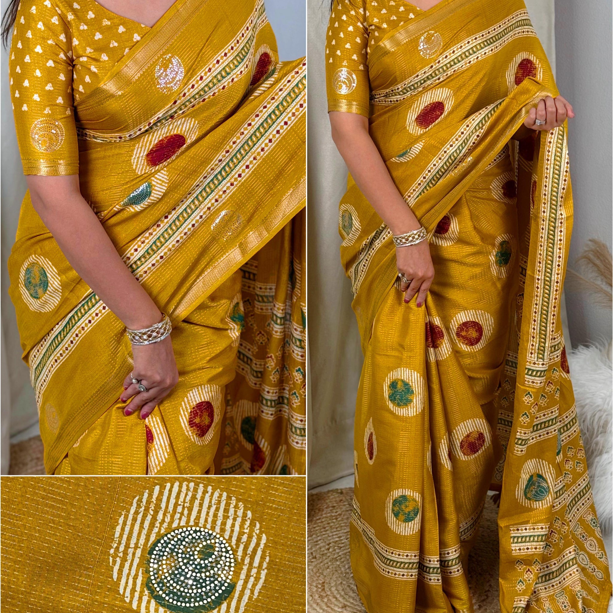 Yellow Pure Soft Cotton Zari Saree