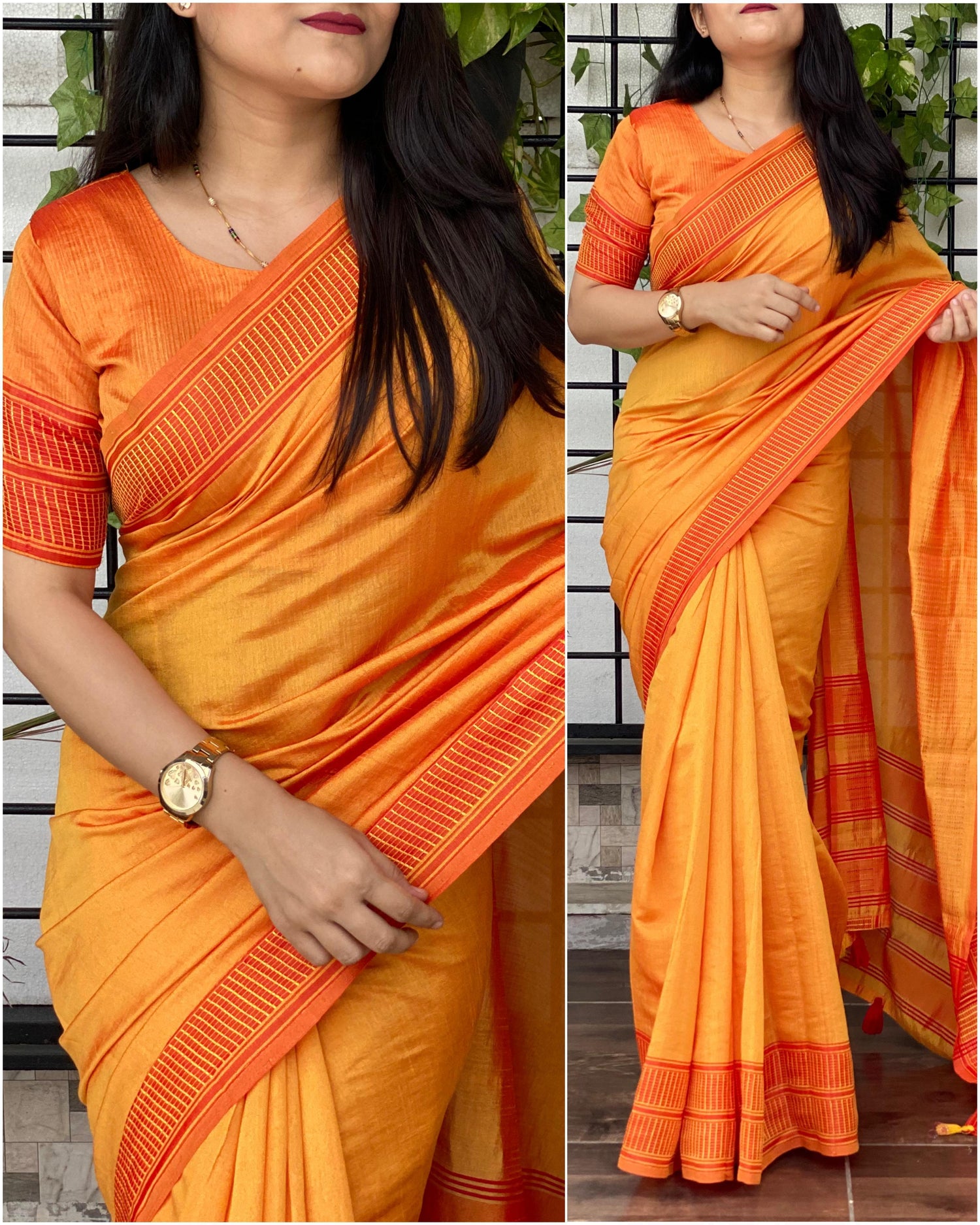 Yellow Pure Yana Cotton Silk Saree Cotton saree Anant Tex Exports Pvt.Ltd..