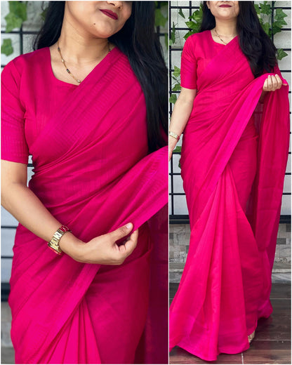 Pink Pure Yana Cotton Silk Saree Cotton saree Anant Tex Exports Pvt.Ltd..