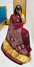 Maroon Pure Soft Gajji Silk Ajrakh Print Gaji Saree Gaji Silk Saree Anant Tex Exports Pvt.Ltd..