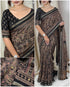 Black Pure Soft Cotton Kalamkari Print Saree Cotton saree Anant Tex Exports Pvt.Ltd..