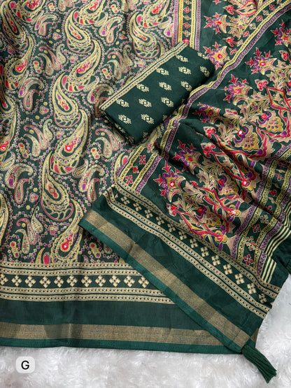 Green Pure Soft Cotton Kalamkari Print Saree Cotton saree Anant Tex Exports Pvt.Ltd..