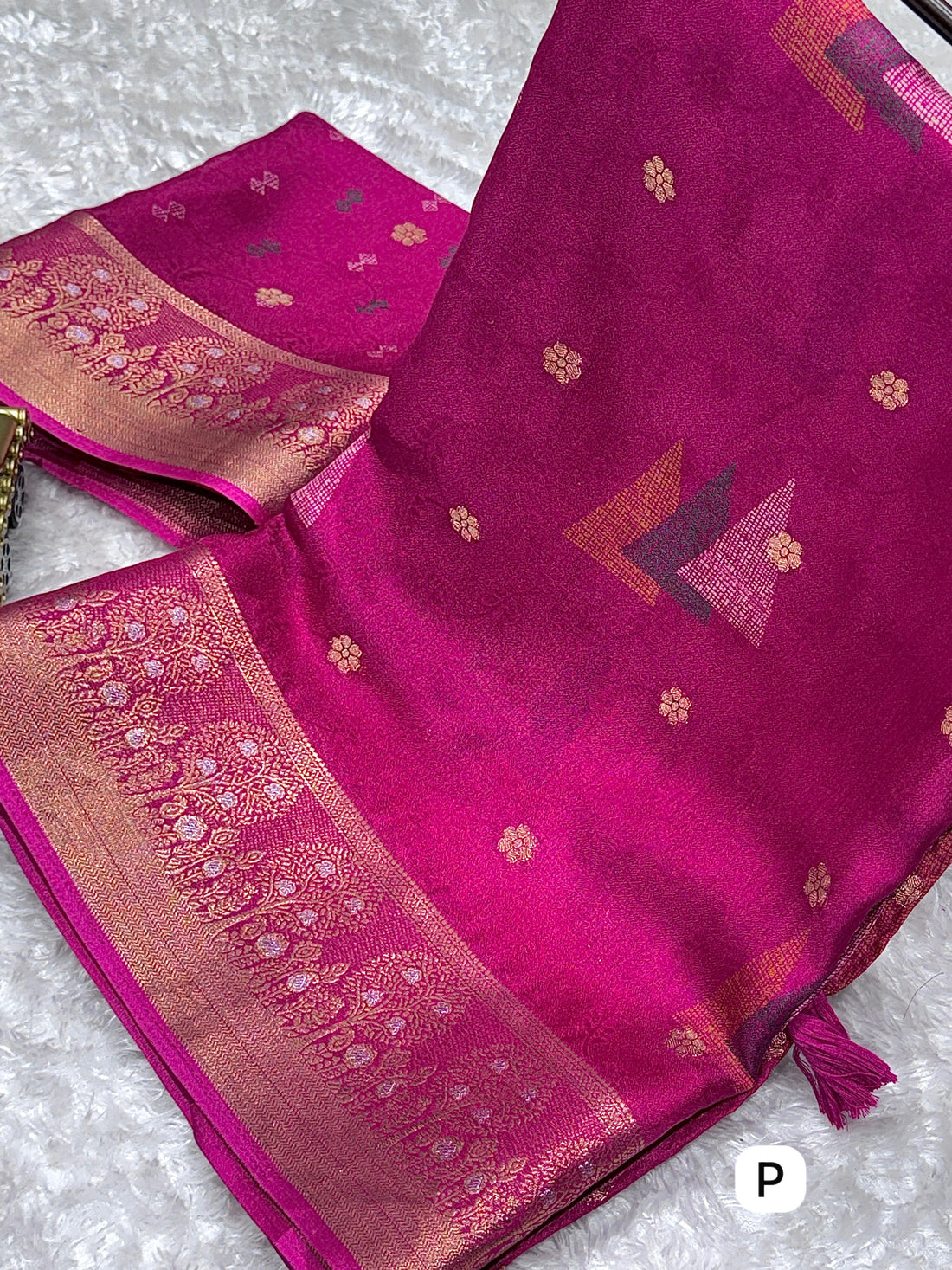 Pink Pure Moss Cotton Designer Saree