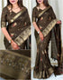 Brown Pure Moss Cotton Designer Saree Cotton saree Anant Tex Exports Pvt.Ltd..