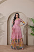 Pink Pure Tussar Silk Anarkali Gown Anarkali Gown Anant Tex Exports Pvt.Ltd..