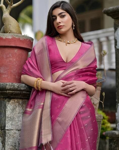 Pink Pure Soft Kalyani Silk Saree Soft Silk Saree Anant Tex Exports Pvt.Ltd..