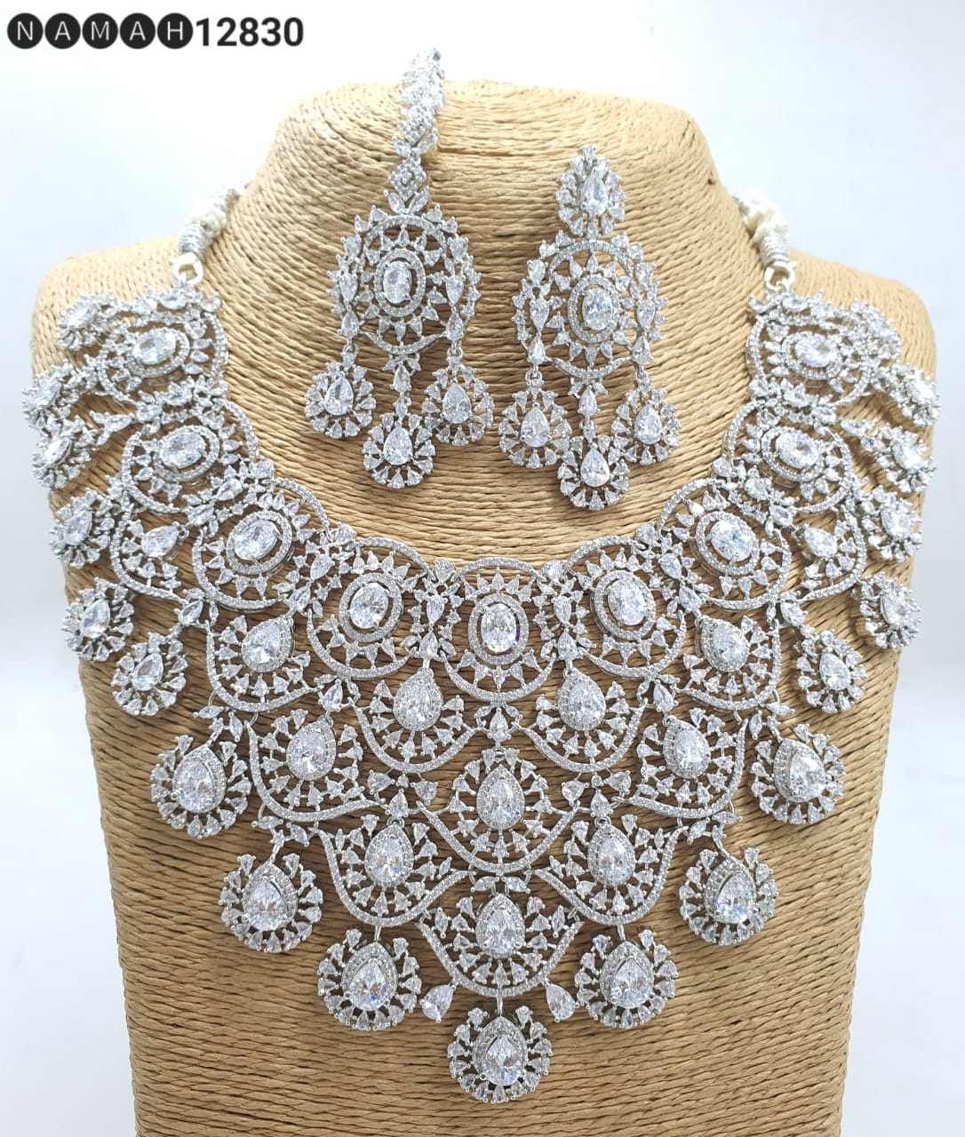 American Diamond Necklace Set Imitation jewellery Anant Tex Exports Pvt.Ltd..