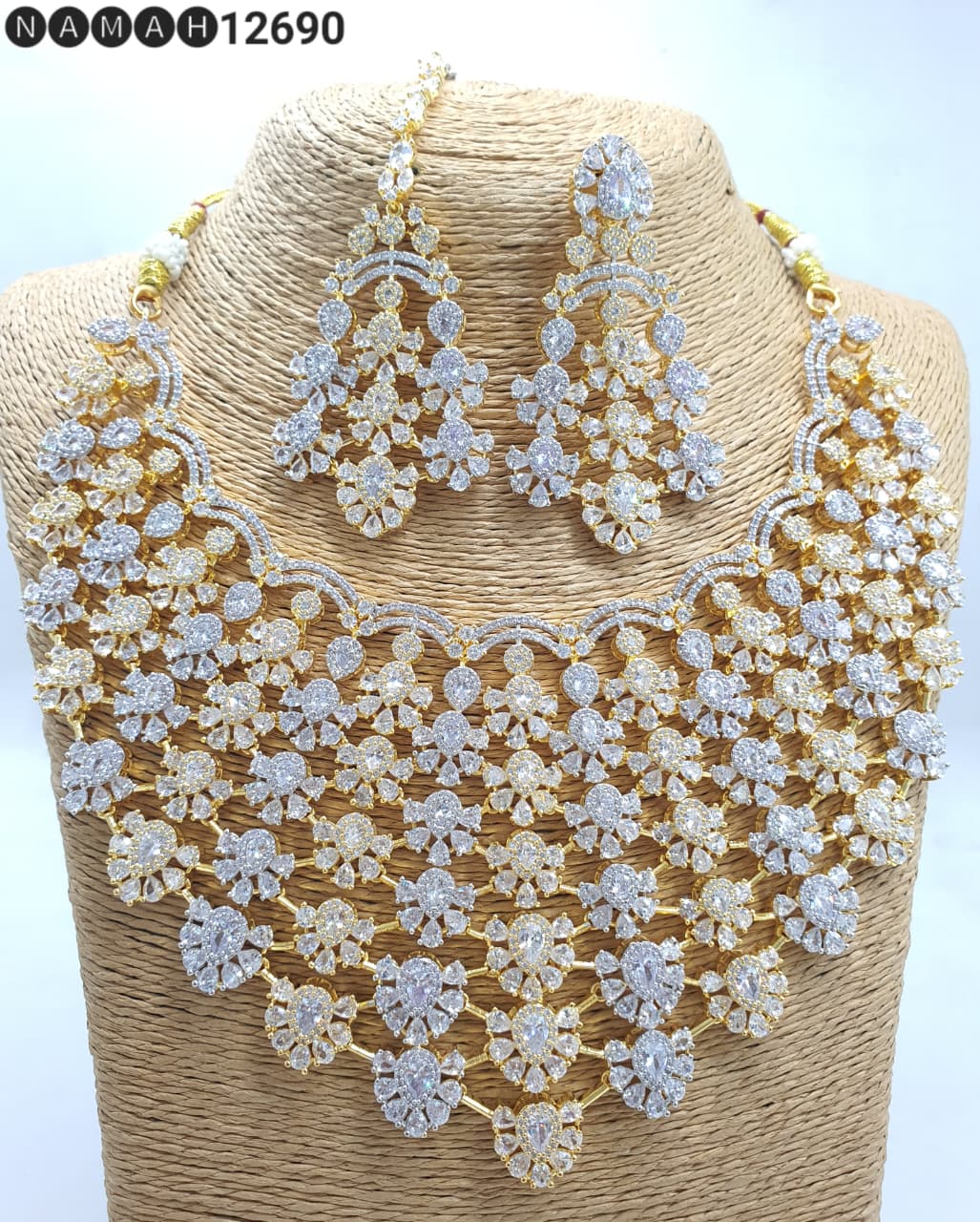 American Diamond Necklace Set Imitation jewellery Anant Tex Exports Pvt.Ltd..