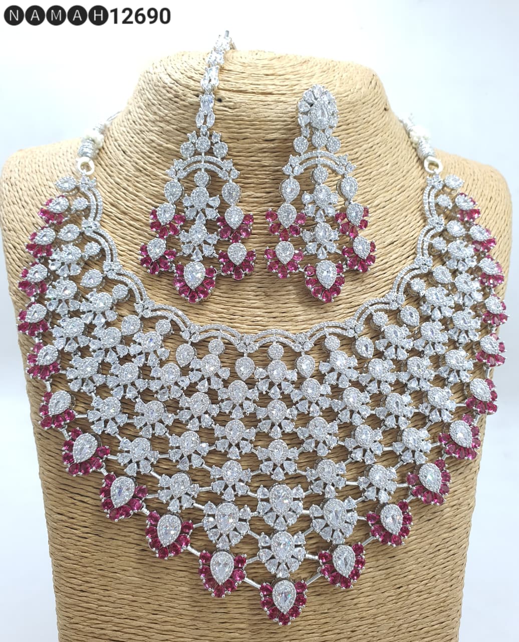 American Diamond Necklace Set Imitation jewellery Anant Tex Exports Pvt.Ltd..