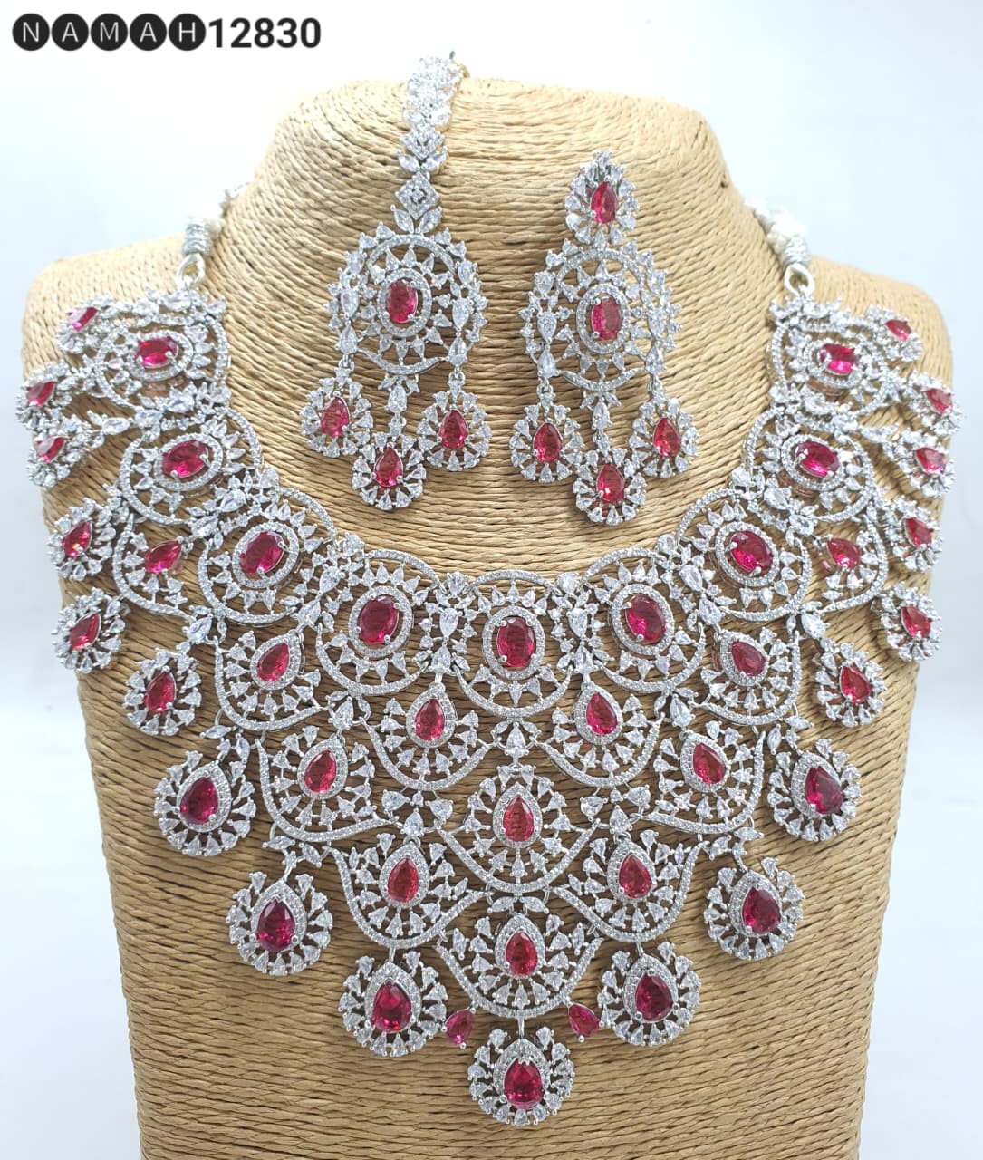 American Diamond Necklace Set Imitation jewellery Anant Tex Exports Pvt.Ltd..