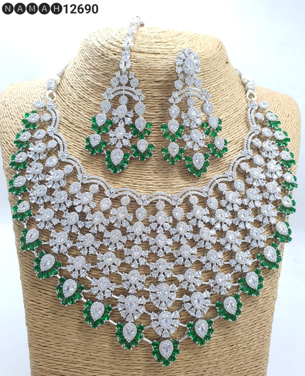 American Diamond Necklace Set Imitation jewellery Anant Tex Exports Pvt.Ltd..