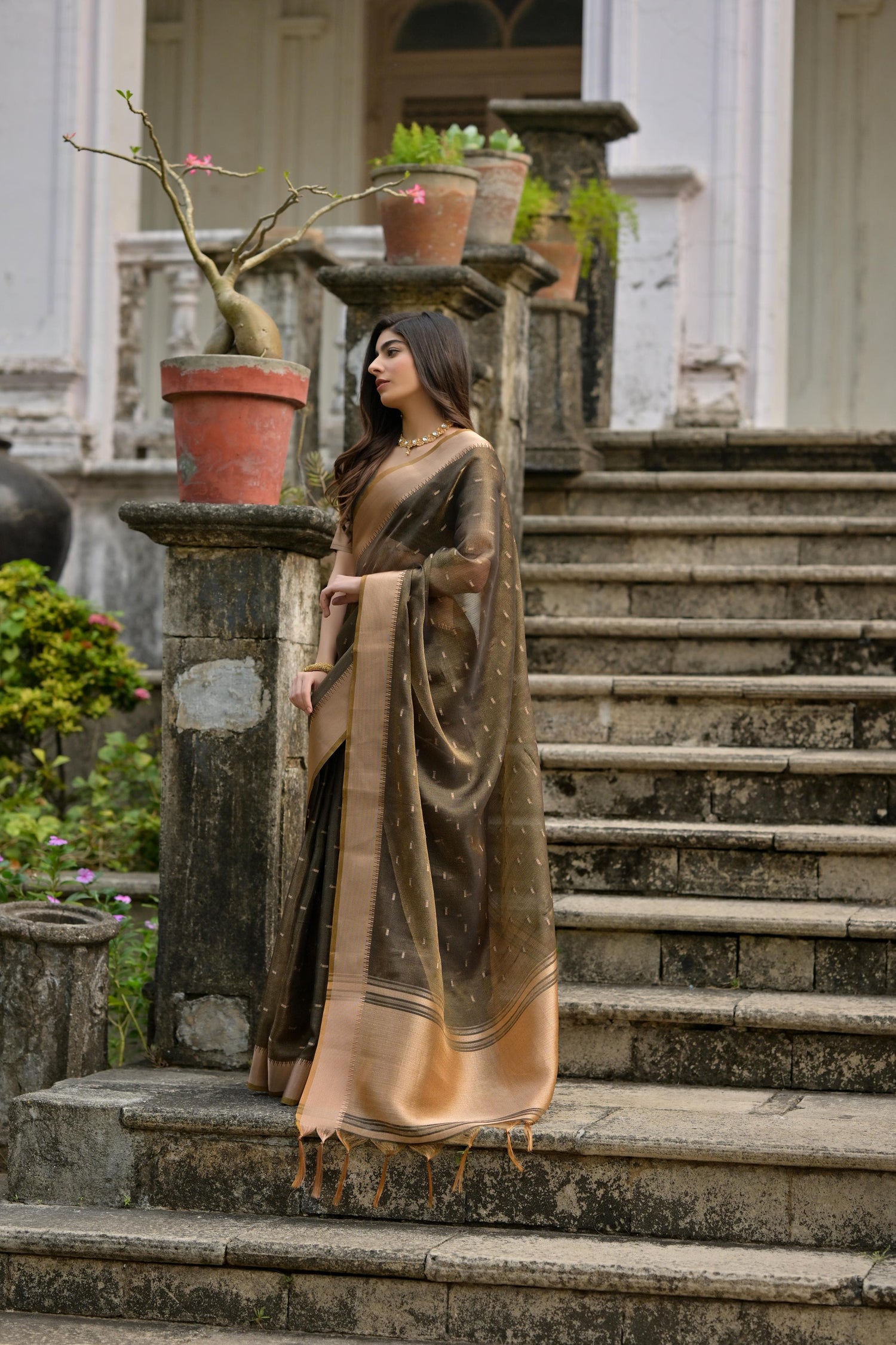 Brown Pure Soft Kalyani Silk Saree Soft Silk Saree Anant Tex Exports Pvt.Ltd..