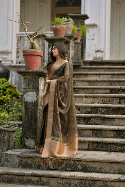 Brown Pure Soft Kalyani Silk Saree Soft Silk Saree Anant Tex Exports Pvt.Ltd..