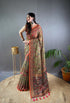Mehandi Pure Malai Cotton Kalamkari Print Saree Kalamkari Saree Anant Tex Exports Pvt.Ltd..