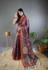 Russett Purple Pure Malai Cotton Kalamkari Print Saree Kalamkari Saree Anant Tex Exports Pvt.Ltd..