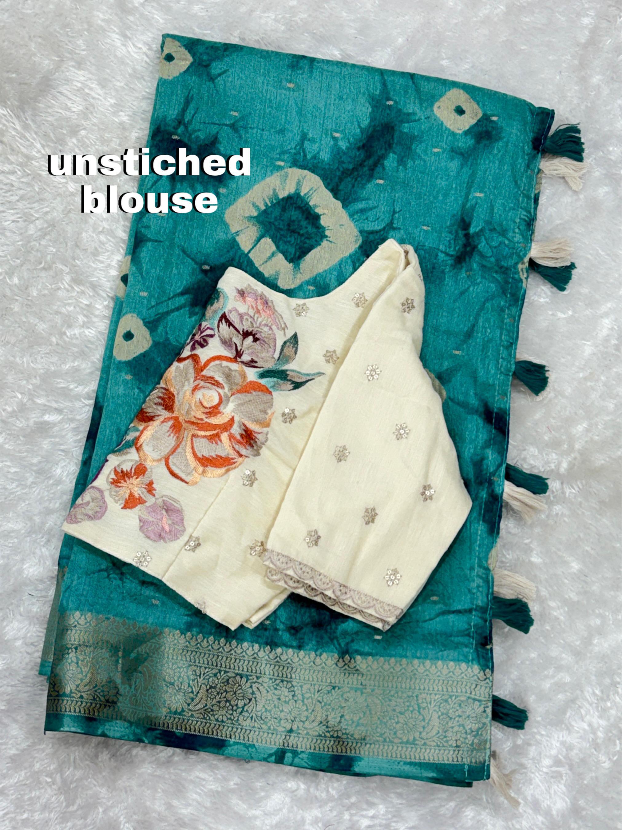 Green Pure Viscose Cotton Designer Saree