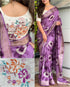 Purple Pure Viscose Cotton Designer Saree Cotton saree Anant Tex Exports Pvt.Ltd..