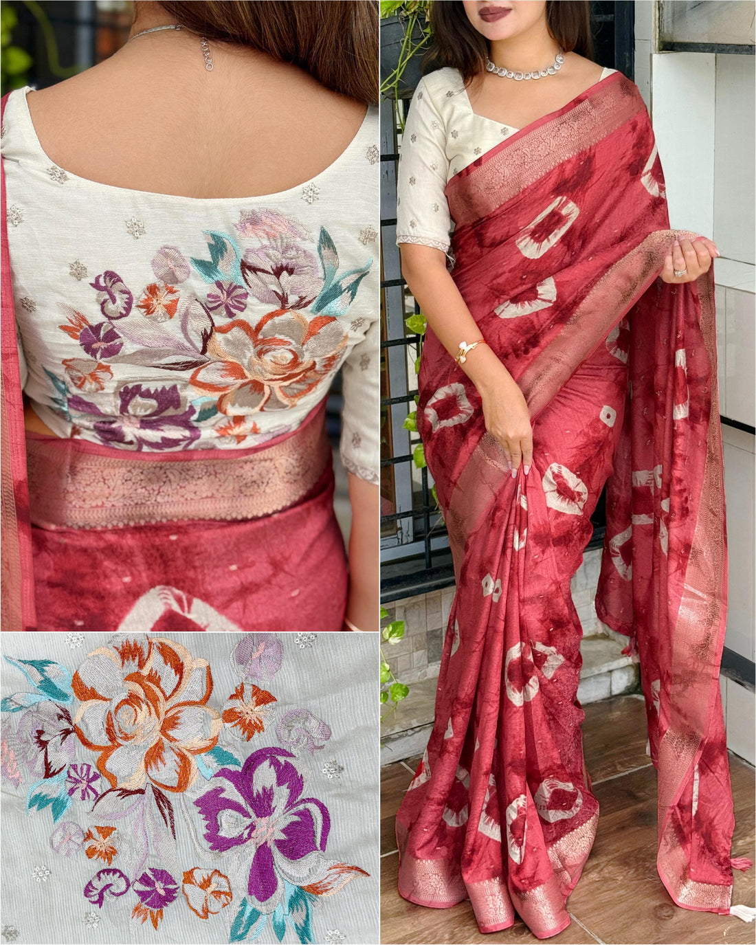 Red Pure Viscose Cotton Designer Saree Cotton saree Anant Tex Exports Pvt.Ltd..