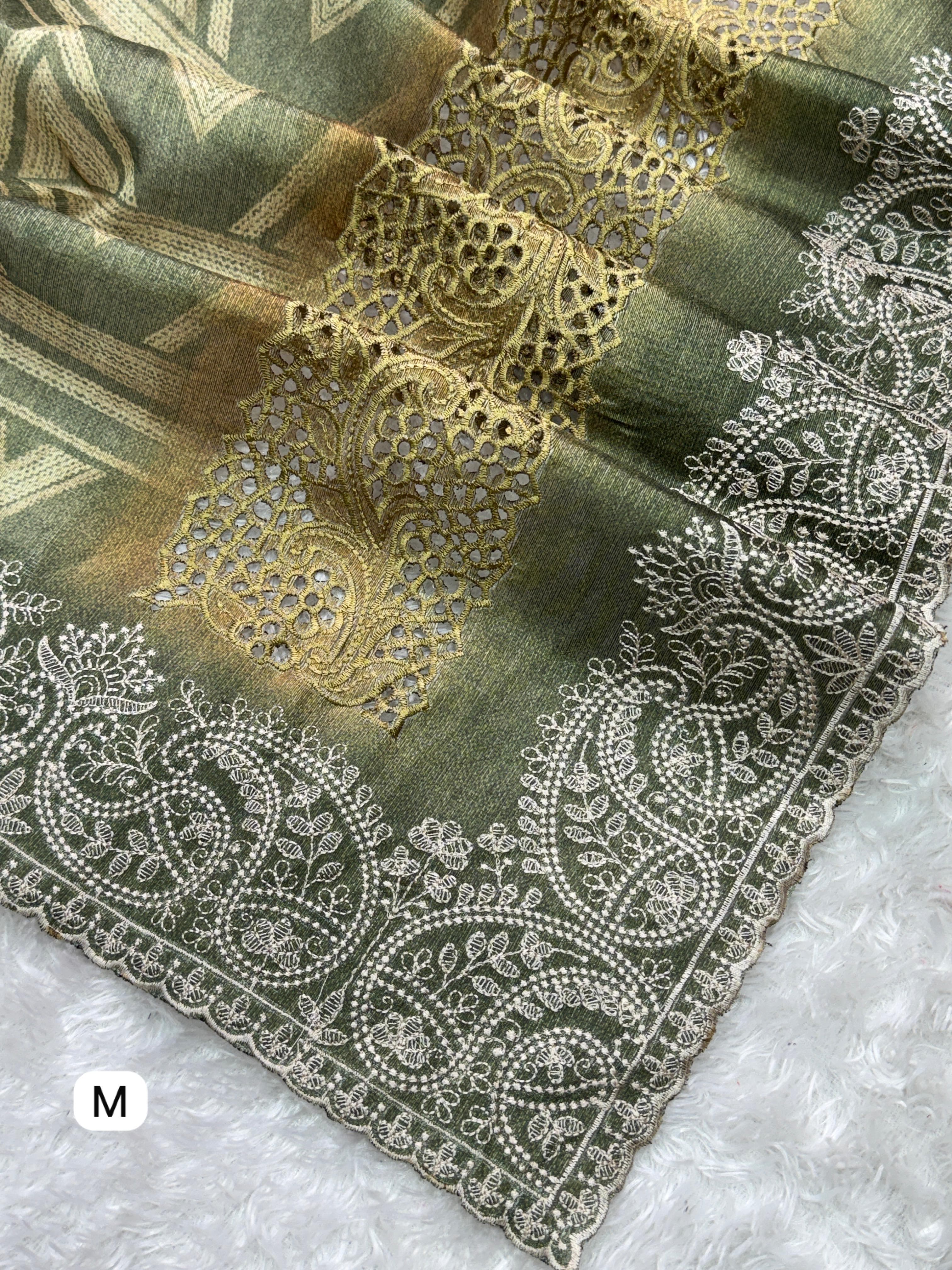 Mahendi Pure Linen Cotton Designer Saree