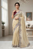 Cream Pure Soft Space Silk Saree Space Silk Anant Tex Exports Pvt.Ltd..