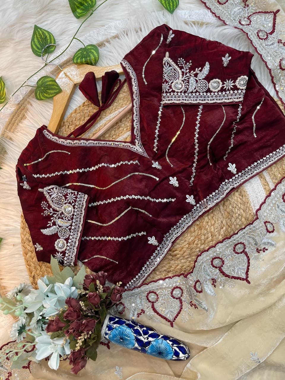 Cream Pure Soft Space Silk Saree