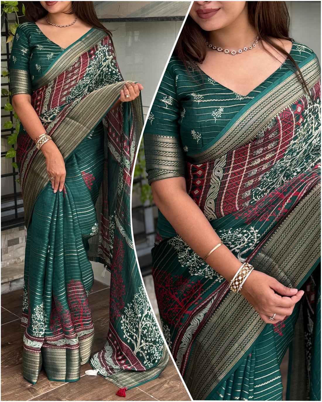 Green Pure Zari Moss Chiffon Saree Chiffon Sarees Anant Tex Exports Pvt.Ltd..