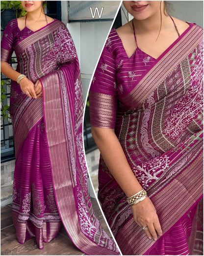 Wine Pure Zari Moss Chiffon Saree Chiffon Sarees Anant Tex Exports Pvt.Ltd..