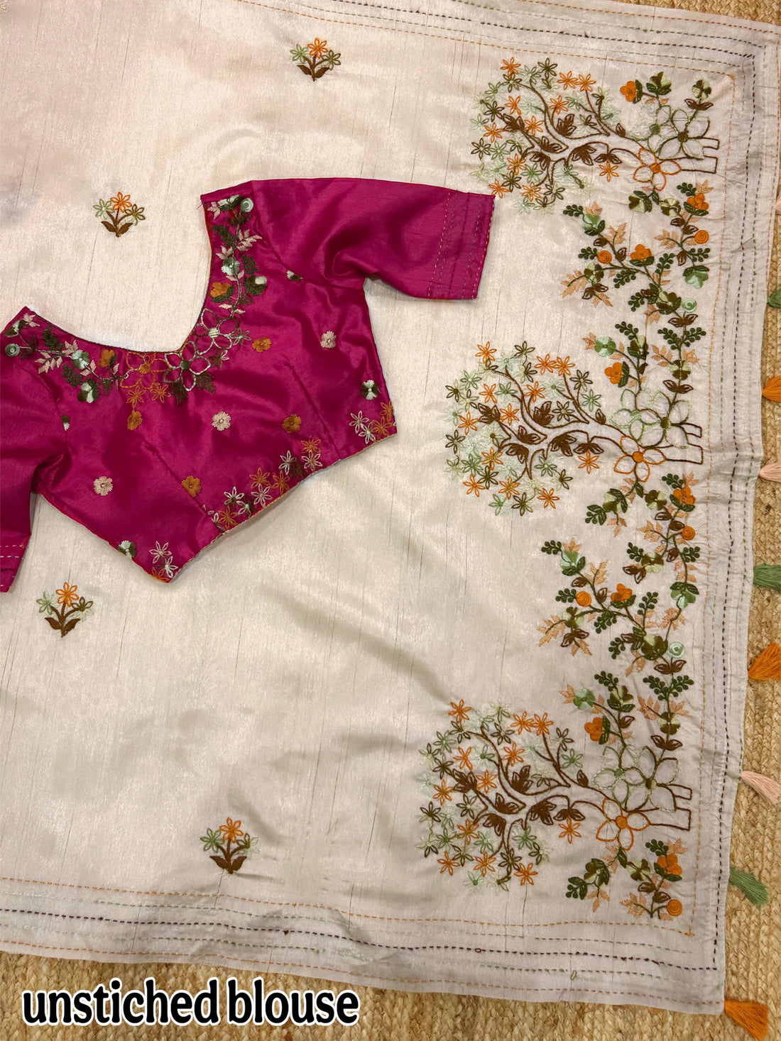 Cream Pure Soft Tussar Cotton Saree Tussar Cotton Saree Anant Tex Exports Pvt.Ltd..