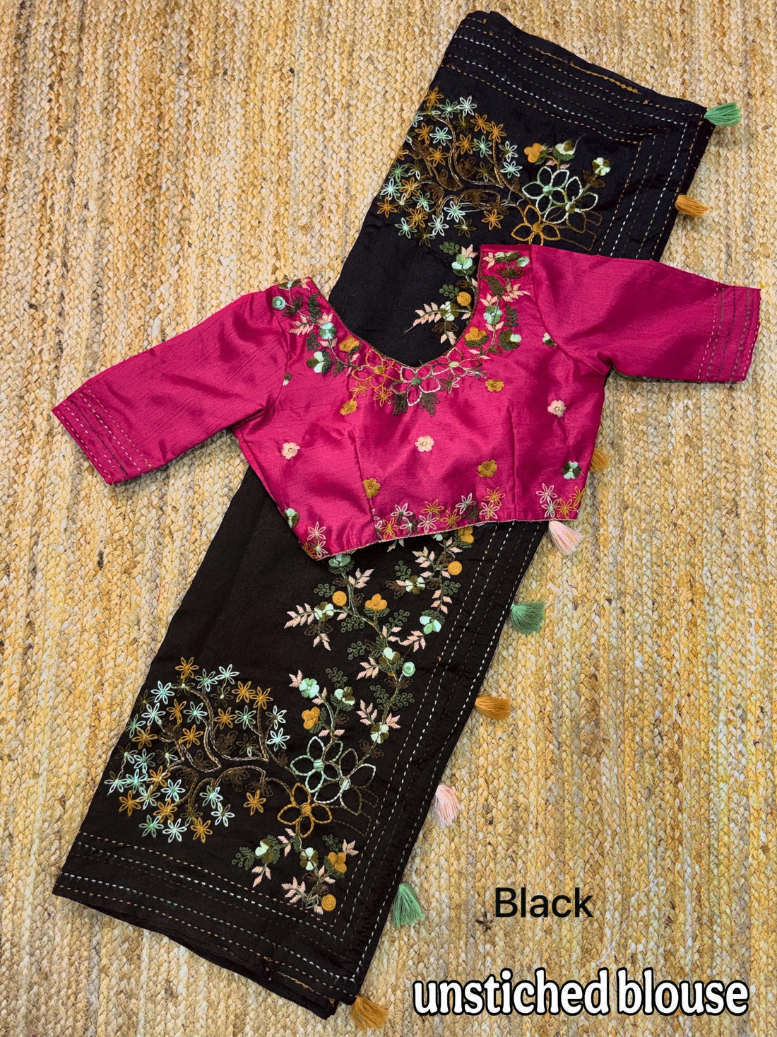 Black Pure Soft Tussar Cotton Saree Tussar Cotton Saree Anant Tex Exports Pvt.Ltd..