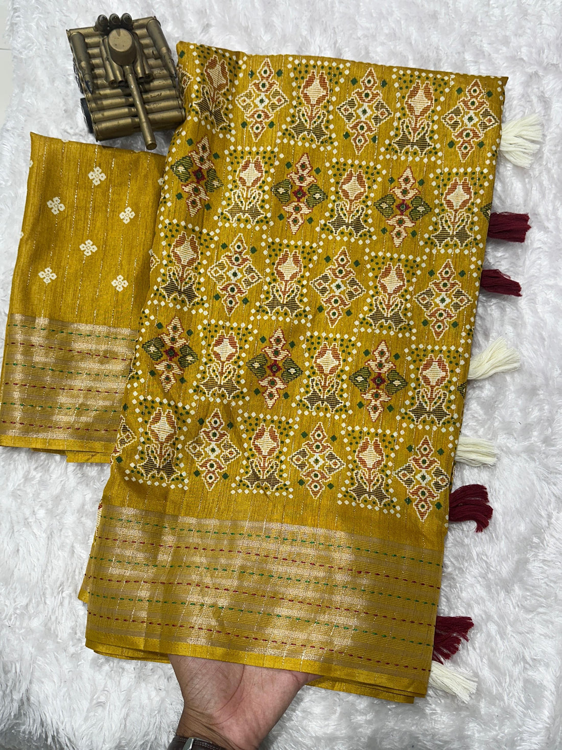Mustard Pure Soft Maslin Cotton Saree Cotton saree Anant Tex Exports Pvt.Ltd..