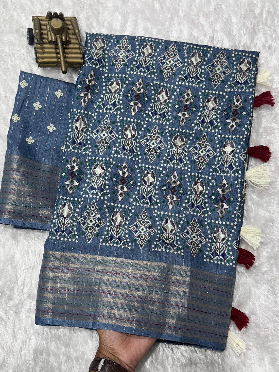 Grey Pure Soft Maslin Cotton Saree Cotton saree Anant Tex Exports Pvt.Ltd..