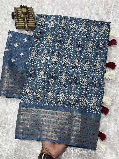 Grey Pure Soft Maslin Cotton Saree Cotton saree Anant Tex Exports Pvt.Ltd..