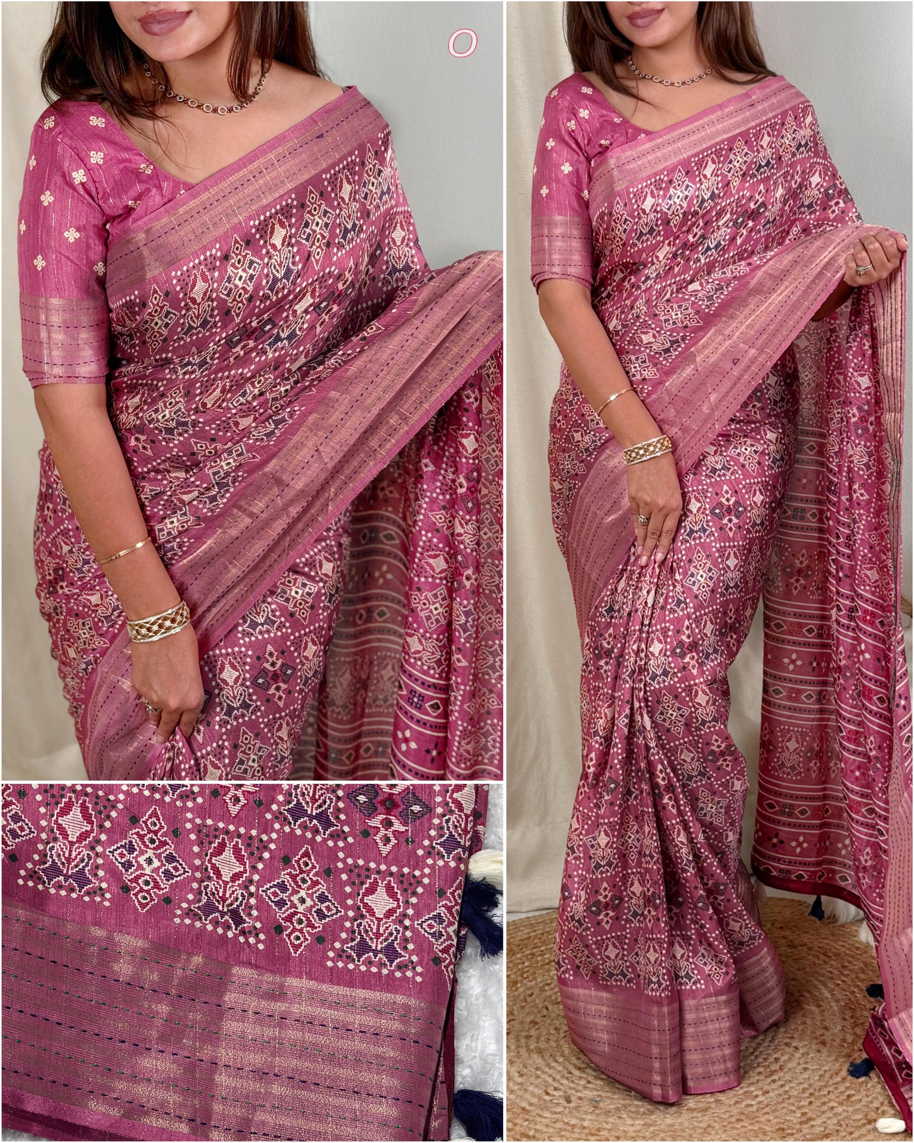 Light Pink Pure Soft Maslin Cotton Saree