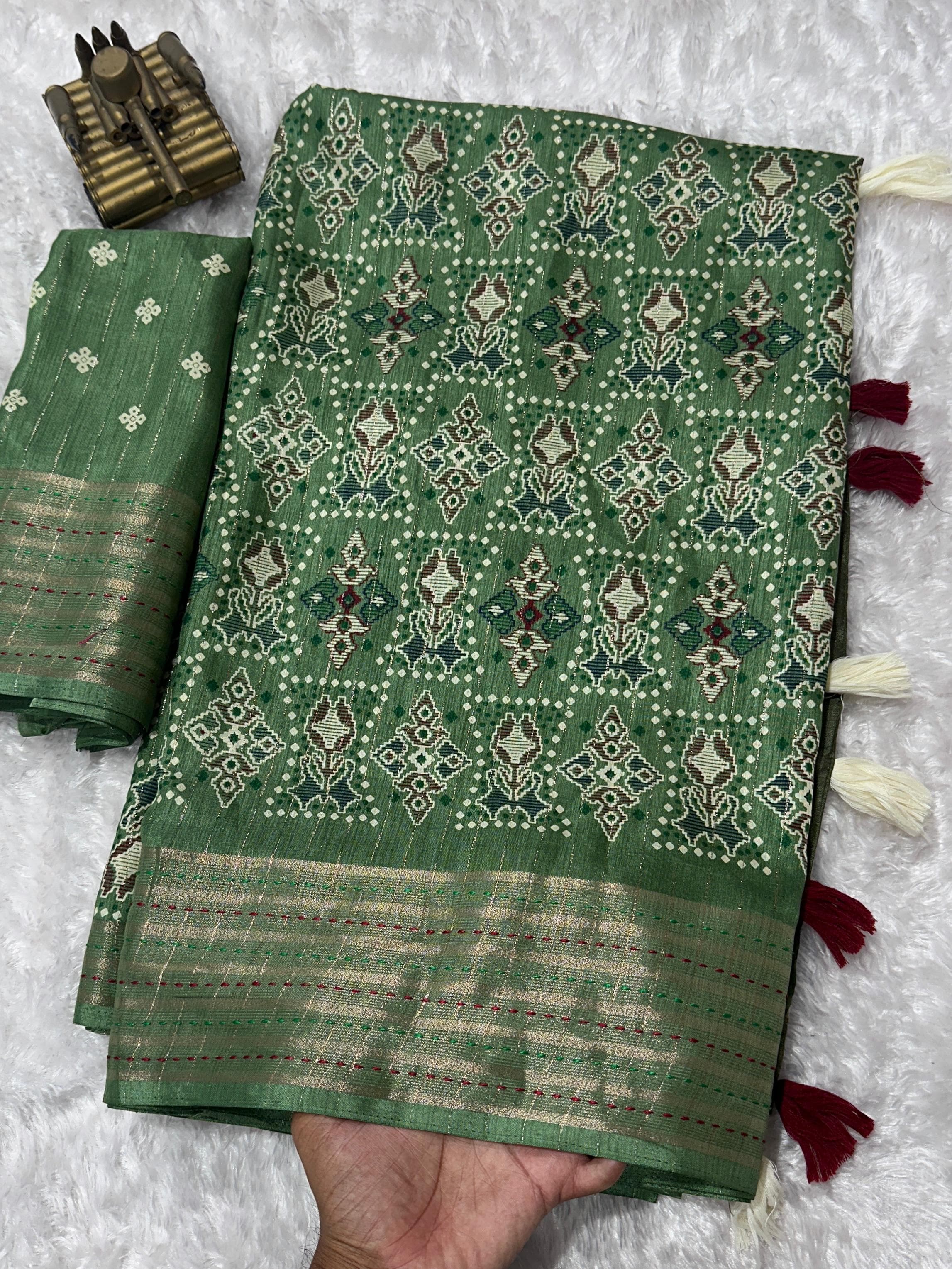 Green Pure Soft Maslin Cotton Saree