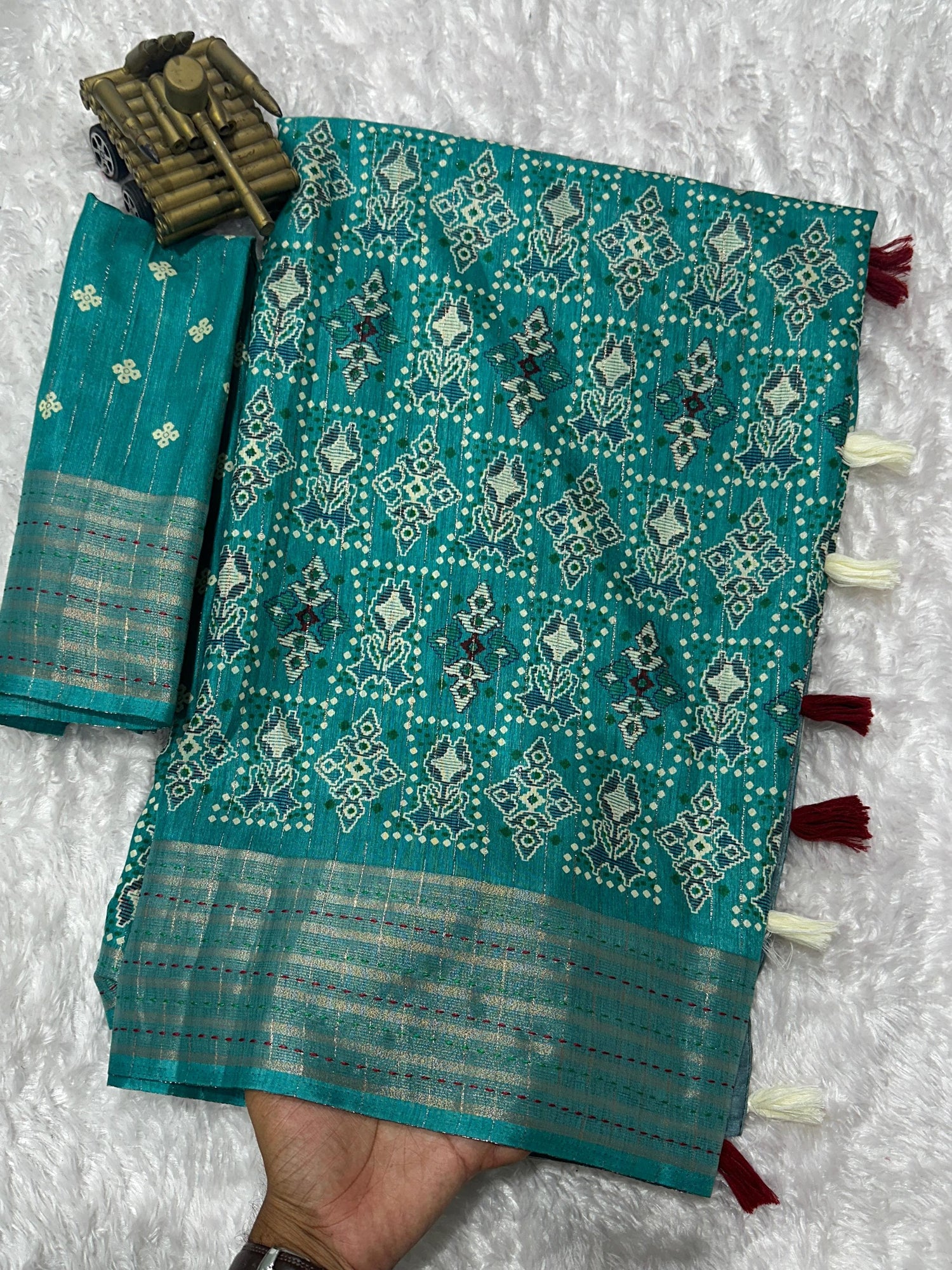 Teal Green Pure Soft Maslin Cotton Saree Cotton saree Anant Tex Exports Pvt.Ltd..