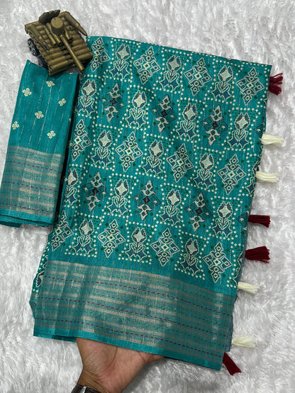 Teal Green Pure Soft Maslin Cotton Saree Cotton saree Anant Tex Exports Pvt.Ltd..