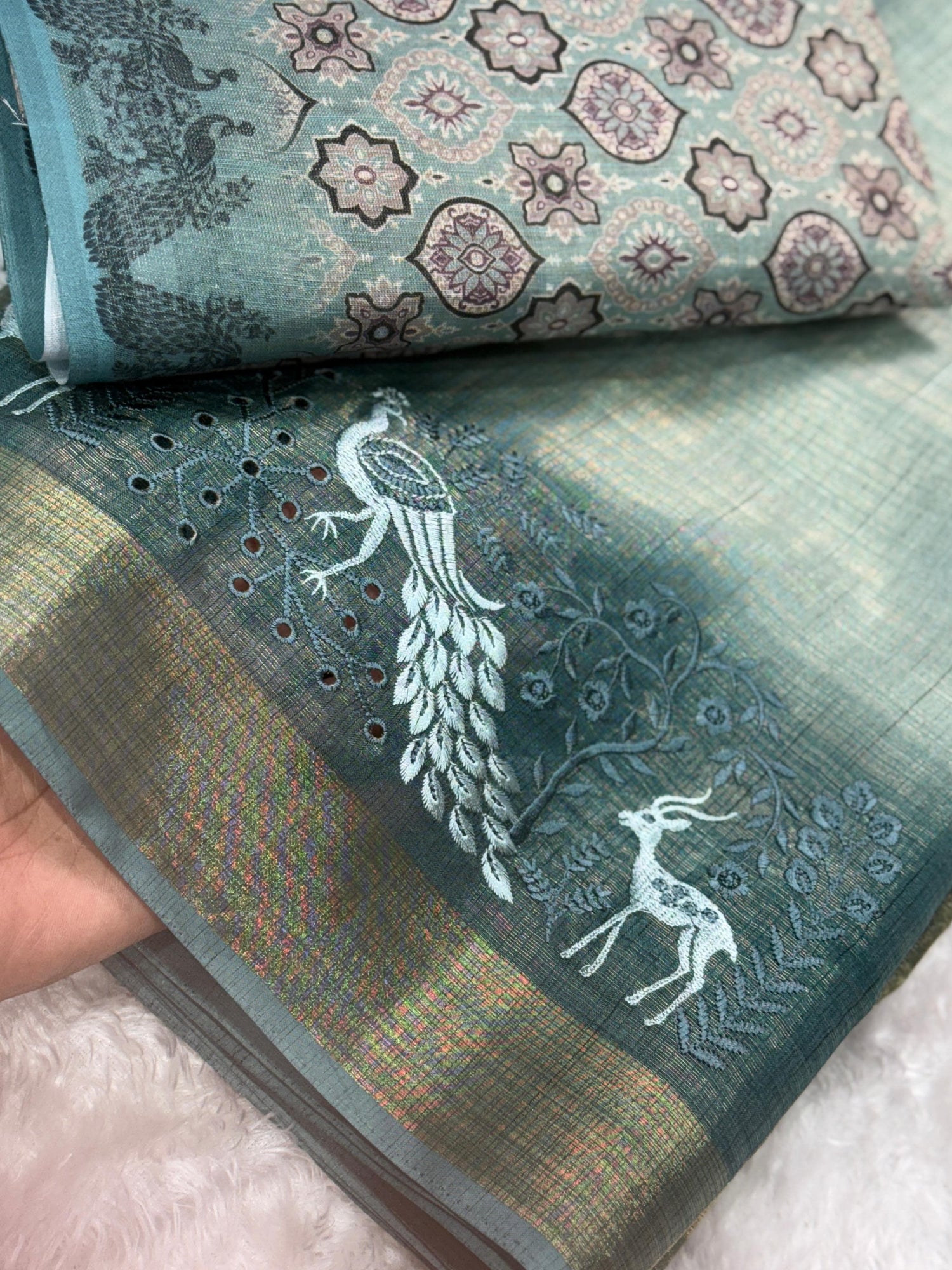 Green Pure Soft Tussar Cotton Saree Tussar Cotton Saree Anant Tex Exports Pvt.Ltd..